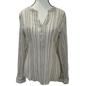 Carve Designs Coastal Gauze Stripe Shirt | Effortless Relaxed Minimal | Size S